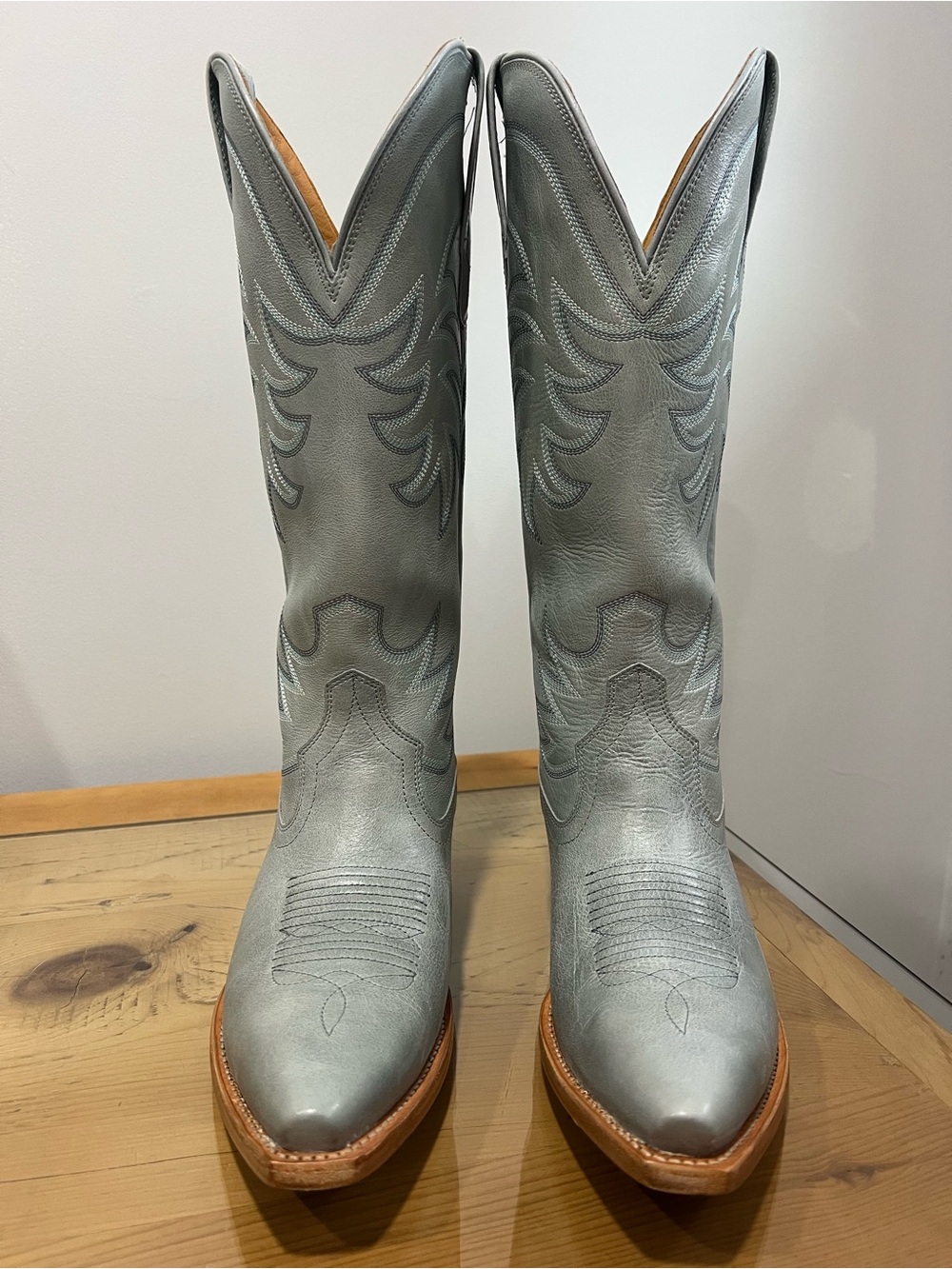Tecovas Annie Slate Blue  Leather cowboy western  l Boots - Picture 3 of 7